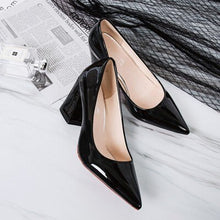 Load image into Gallery viewer, Large size women's high heels European and American fashion sexy thick with single shoes size 41 42 43 44 45 46
