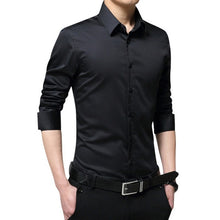 Load image into Gallery viewer, Nueva camisa de manga larga para hombre, camisa de vestir para hombre, camisa de vestir sólida delgada para negocios, camisa de vestir para hombre de primavera y otoño con botón
