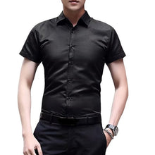 Load image into Gallery viewer, Nueva camisa de manga larga para hombre, camisa de vestir para hombre, camisa de vestir sólida delgada para negocios, camisa de vestir para hombre de primavera y otoño con botón
