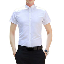 Load image into Gallery viewer, Nueva camisa de manga larga para hombre, camisa de vestir para hombre, camisa de vestir sólida delgada para negocios, camisa de vestir para hombre de primavera y otoño con botón

