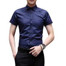Load image into Gallery viewer, Nueva camisa de manga larga para hombre, camisa de vestir para hombre, camisa de vestir sólida delgada para negocios, camisa de vestir para hombre de primavera y otoño con botón

