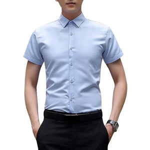 Nueva camisa de manga larga para hombre, camisa de vestir para hombre, camisa de vestir sólida delgada para negocios, camisa de vestir para hombre de primavera y otoño con botón