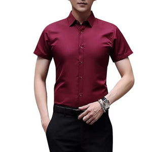 Nueva camisa de manga larga para hombre, camisa de vestir para hombre, camisa de vestir sólida delgada para negocios, camisa de vestir para hombre de primavera y otoño con botón