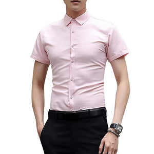 Nueva camisa de manga larga para hombre, camisa de vestir para hombre, camisa de vestir sólida delgada para negocios, camisa de vestir para hombre de primavera y otoño con botón