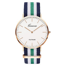 Load image into Gallery viewer, Classic Fashion Stripe Nylon Band Women Watch Top Luxury Brand Men Quartz Wrist Watch Lady Watch Montre Femme Horloge Saat Clock
