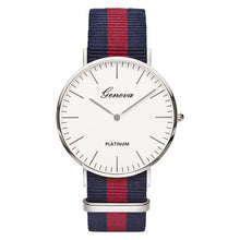Load image into Gallery viewer, Classic Fashion Stripe Nylon Band Women Watch Top Luxury Brand Men Quartz Wrist Watch Lady Watch Montre Femme Horloge Saat Clock
