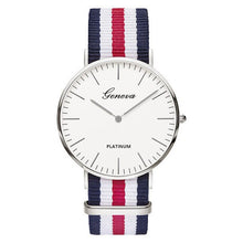 Load image into Gallery viewer, Classic Fashion Stripe Nylon Band Women Watch Top Luxury Brand Men Quartz Wrist Watch Lady Watch Montre Femme Horloge Saat Clock
