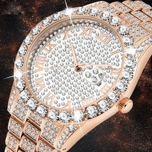 Load image into Gallery viewer, High Quality Men Watch Big Diamond Calendar Waterproof Watch Luxury Brand Quartz Wristwatches Male Wrist Watches Men Wristwatch

