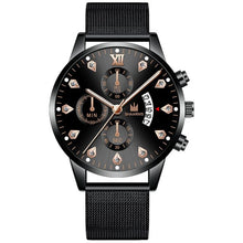 Load image into Gallery viewer, 2020 Wrist Watch For Men Fashion Business Diamond Watches Mesh Band Quartz Clock Relogio Masculino Military Sport Wristwatch
