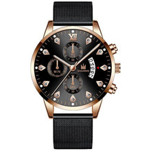 Load image into Gallery viewer, 2020 Wrist Watch For Men Fashion Business Diamond Watches Mesh Band Quartz Clock Relogio Masculino Military Sport Wristwatch

