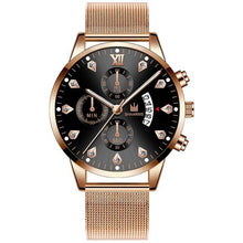 Load image into Gallery viewer, 2020 Wrist Watch For Men Fashion Business Diamond Watches Mesh Band Quartz Clock Relogio Masculino Military Sport Wristwatch
