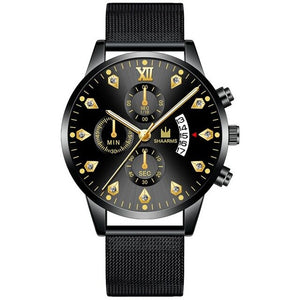 2020 Wrist Watch For Men Fashion Business Diamond Watches Mesh Band Quartz Clock Relogio Masculino Military Sport Wristwatch