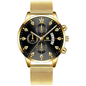 2020 Wrist Watch For Men Fashion Business Diamond Watches Mesh Band Quartz Clock Relogio Masculino Military Sport Wristwatch
