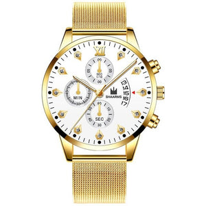 2020 Wrist Watch For Men Fashion Business Diamond Watches Mesh Band Quartz Clock Relogio Masculino Military Sport Wristwatch
