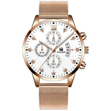 Load image into Gallery viewer, 2020 Wrist Watch For Men Fashion Business Diamond Watches Mesh Band Quartz Clock Relogio Masculino Military Sport Wristwatch
