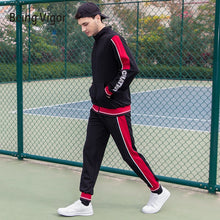 Load image into Gallery viewer, Being Vigor Men Slim Fit Private Logo Hot Fashion Street Wear Long Sleeve Tracksuit Two Pieces Sets
