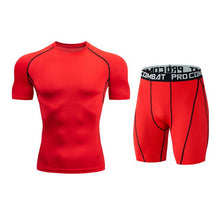 Load image into Gallery viewer, 2020 New Mens Gyms Wear Fitness Training Shorts Men Dry Fit Running Compression Tight Sport Short Pants+T-Shirts Men&#39;s Sets
