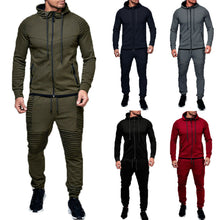 Load image into Gallery viewer, Men Casual Tracksuit Sport 2PCS Set Jacket+Pants Sport Jogging Athletic Trainer Solid Cotton Suit Runing Wear Gym Wear
