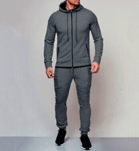 Load image into Gallery viewer, Men Casual Tracksuit Sport 2PCS Set Jacket+Pants Sport Jogging Athletic Trainer Solid Cotton Suit Runing Wear Gym Wear
