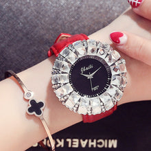 Load image into Gallery viewer, Women Clocks Big White Drill Wrist Watch Diamonds Quartz Watches Red Sexy Brand Women Ladies Female New Hodinky
