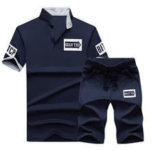 Load image into Gallery viewer, BOLUBAO 2018 Summer Wear Slim Fit Men&#39;s Print Tracksuit Men set Luxury Mens Suits Sudaderas Hombre 2 Piece Jerseys Polo Suits
