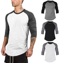 Load image into Gallery viewer, Hirigin Brand Harajuku Jogger 3/4 Sleeve Tshirt Mens Baseball Raglan Tee Jersey Lot T-Shirts Crew Neck Plain Tops Streetwear
