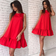 Load image into Gallery viewer, Fashion Female Summer Dress 2019 Casual Club Dress Red Pink Sleeveless Women Dress Vestidos Pleated MiNi Dress Women Clothing
